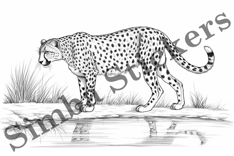 Colouring pages, Bundle of cheetahs, 25 images