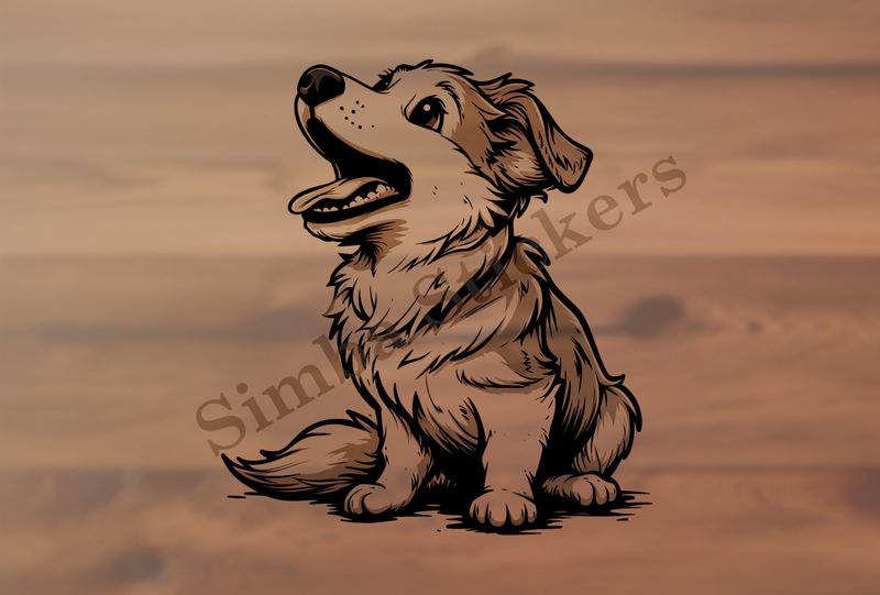 Dog barking, outline art, x2uyzp
