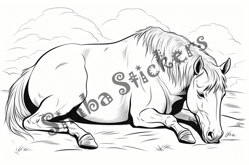 Colouring pages, bundle of horses, 25 images 2