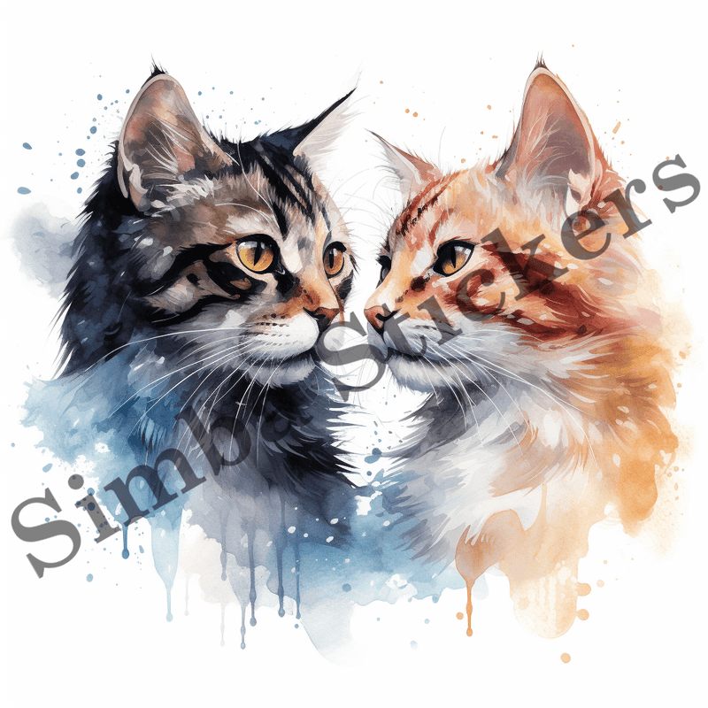 Cats in love, nose-to-nose, image set, 10 images
