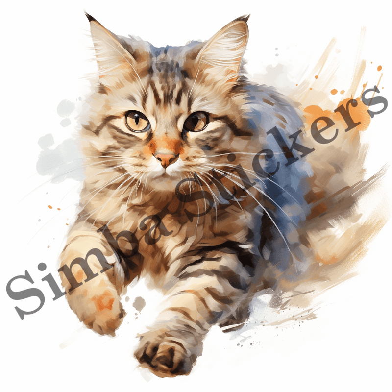 Cats running image set, 10 images