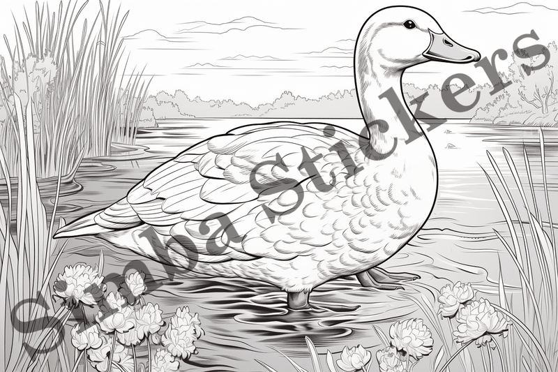 Colouring pages, Bundle of ducks in love, 25 images
