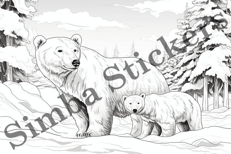 Colouring pages, Bundle of bears, 25 images