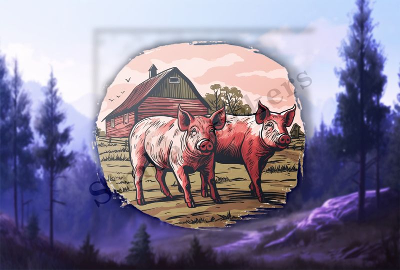 Two pigs on a farm