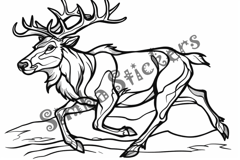 Colouring pages, bundle of elks, 25 images 2