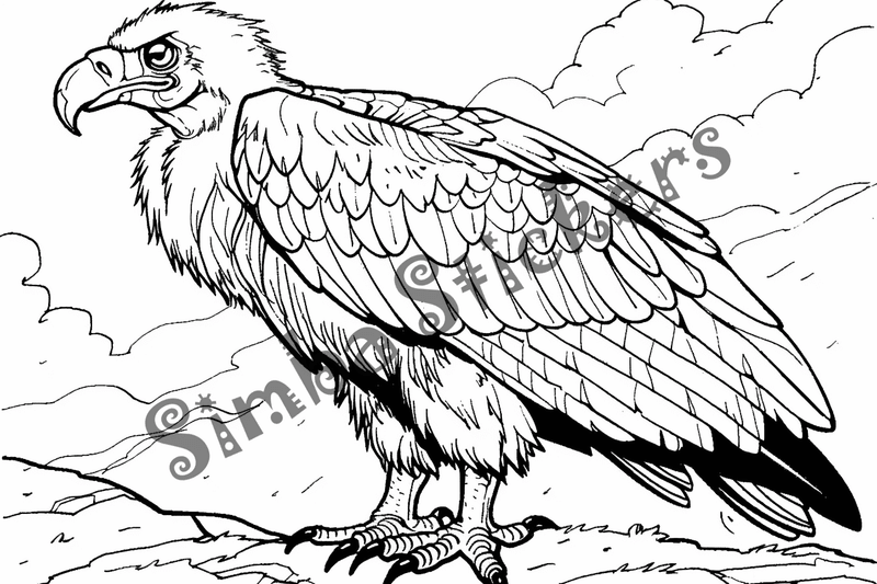 Colouring pages, bundle of vultures, 50 images, kqxcna