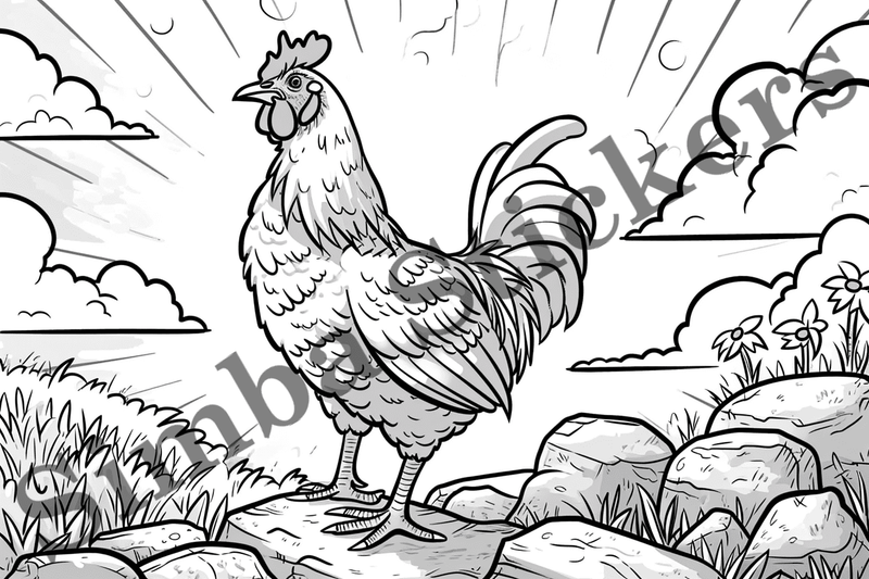 Colouring pages, Bundle of chicken, 25 images