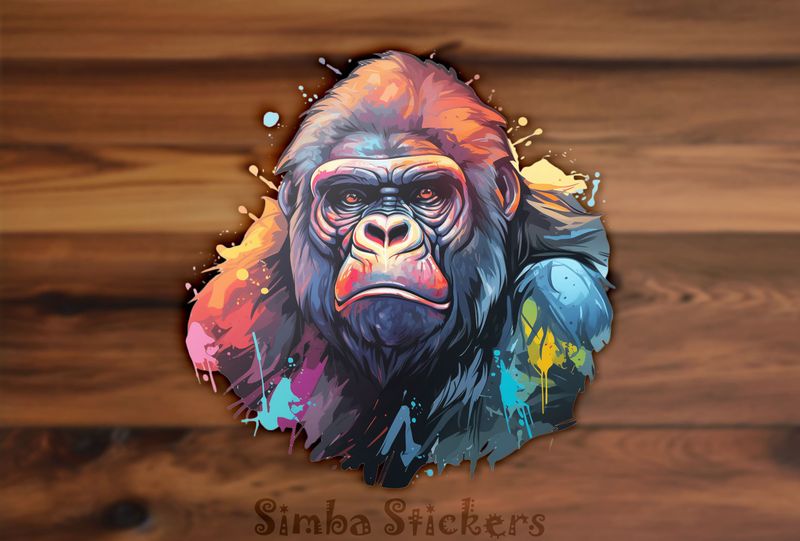 Gorilla with dramatic background, 6kz1ti
