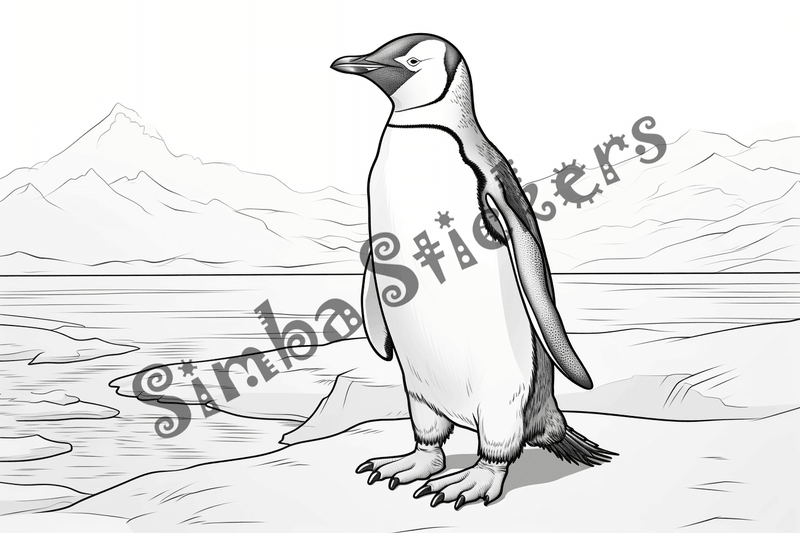 Colouring pages, bundle of penguins, 10 images