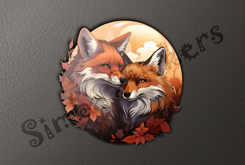 Two red foxes in love cheek-to-cheek