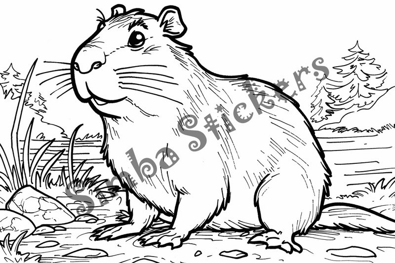 Colouring pages, bundle of capybaras, 50 images, pack 2