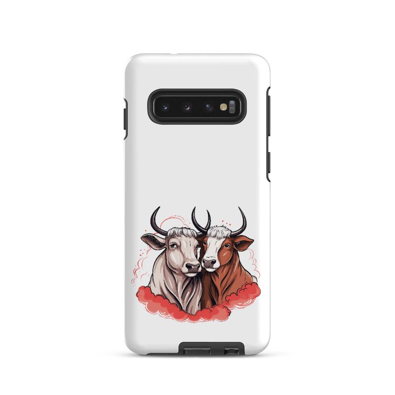 Tough Case for Samsung, Bull and cow, romantic, reddish clouds, qoucds