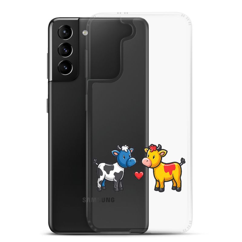 Clear Case for Samsung, Cattle, bull and cow in love, both colourful, zbyzzs