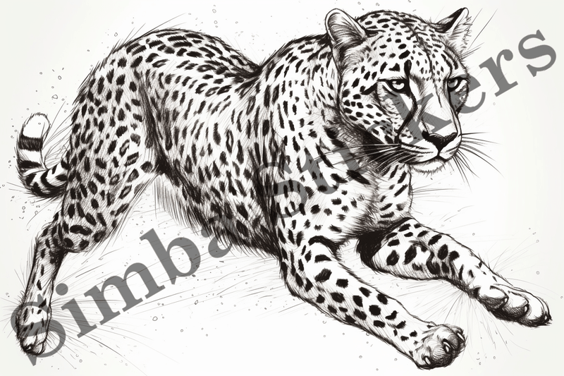 Colouring pages, Bundle of cheetahs, 25 images