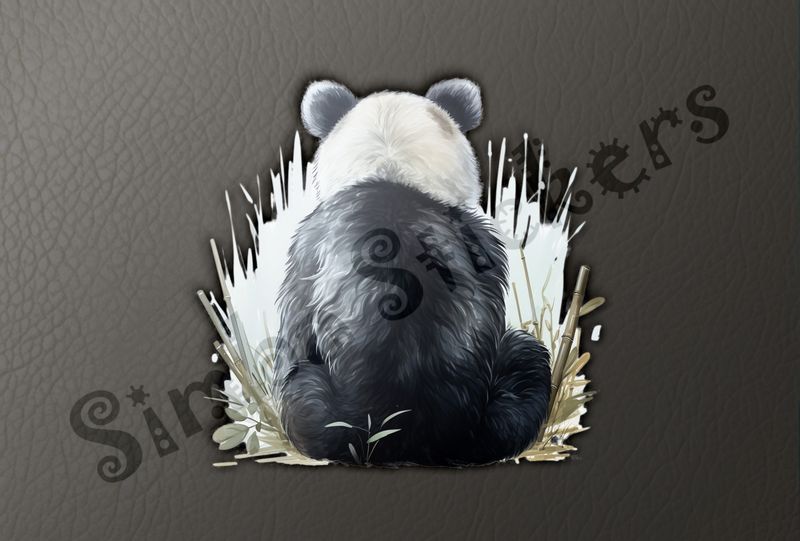 Panda from behind, sitting down, yniukj