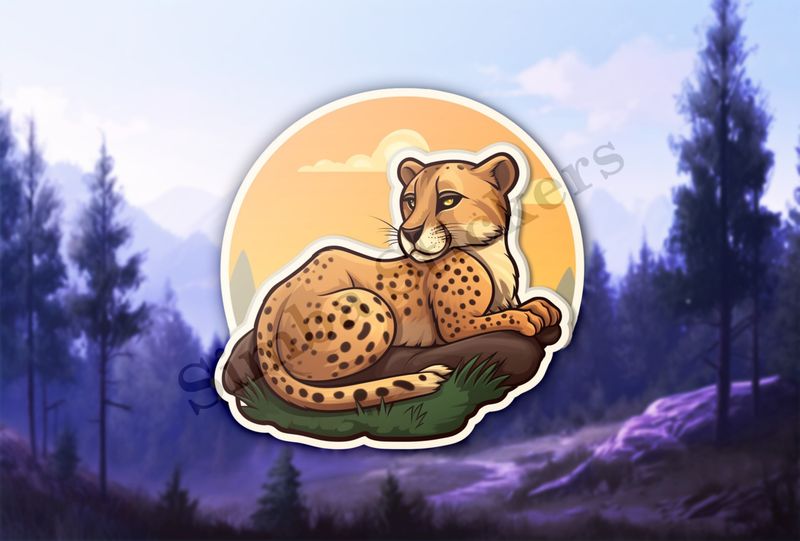 Young cheetah on a rock