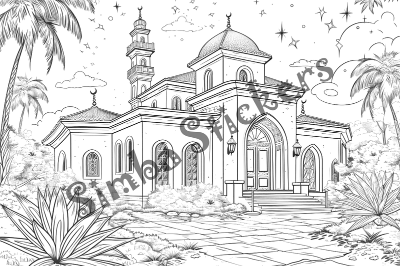 Colouring pages, bundle of houses, 25 images