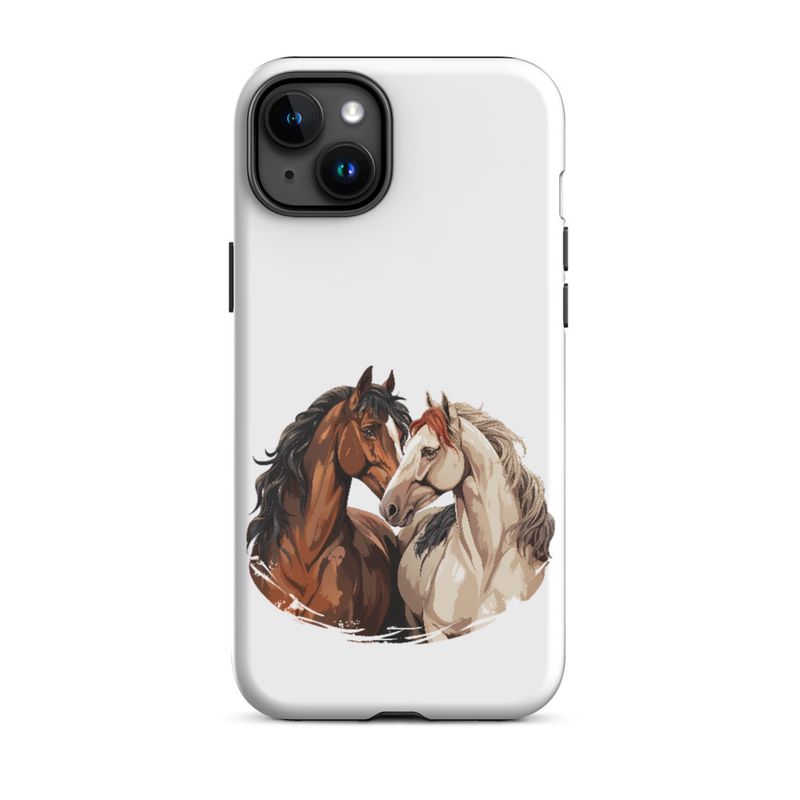 Tough Case for iPhone, Horses nose-to-nose, jbgjpy