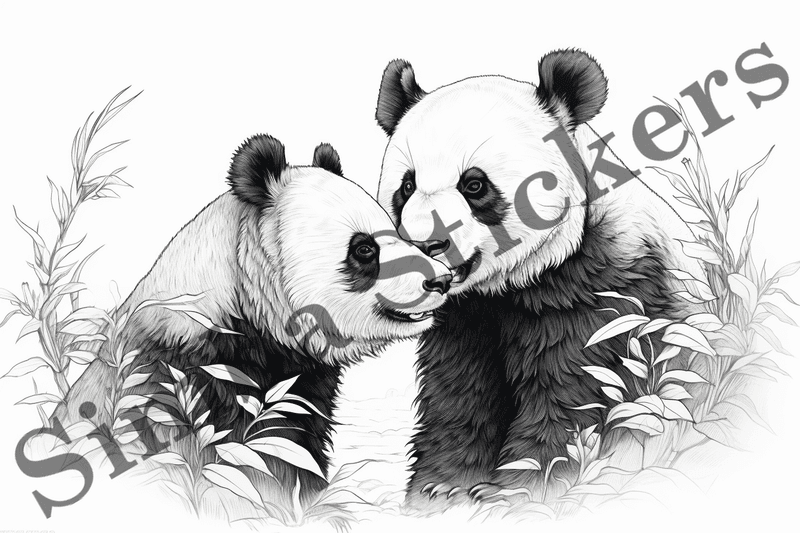 Colouring pages, bundle of pandas, 25 images, ldtg6c