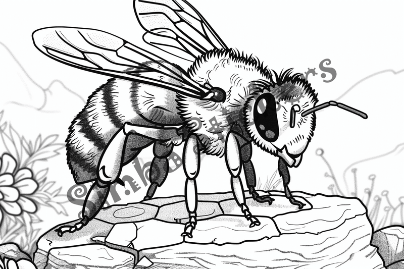 Colouring pages, bundle of bees, 25 images 2
