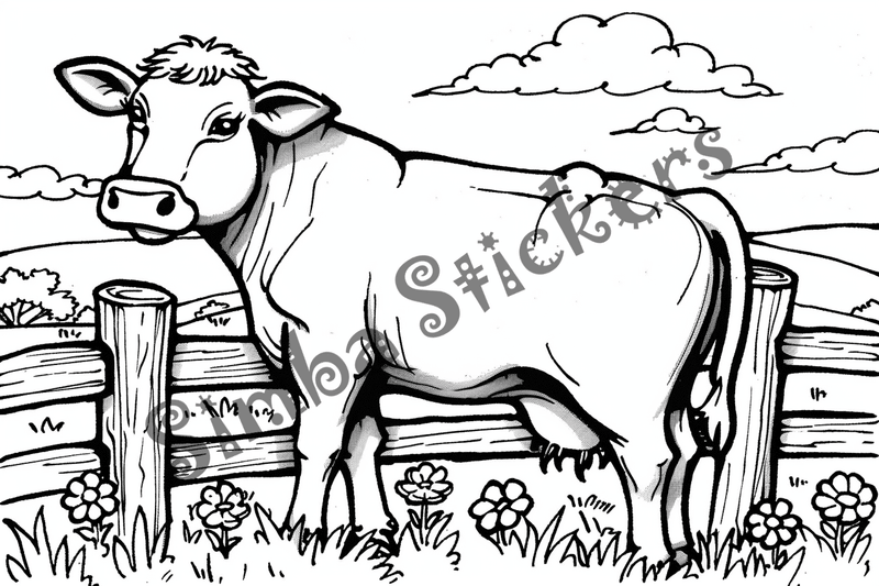 Colouring pages, bundle of cattle, 50 images