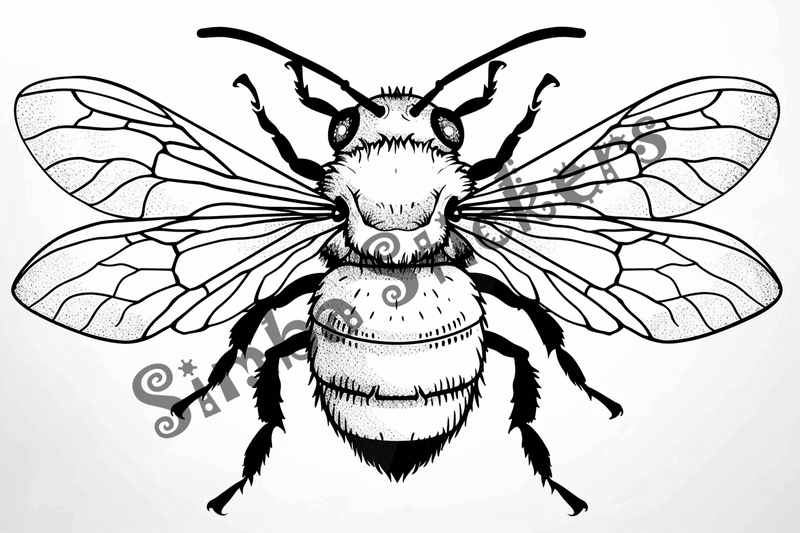 Colouring pages, bundle of single bees, 10 images