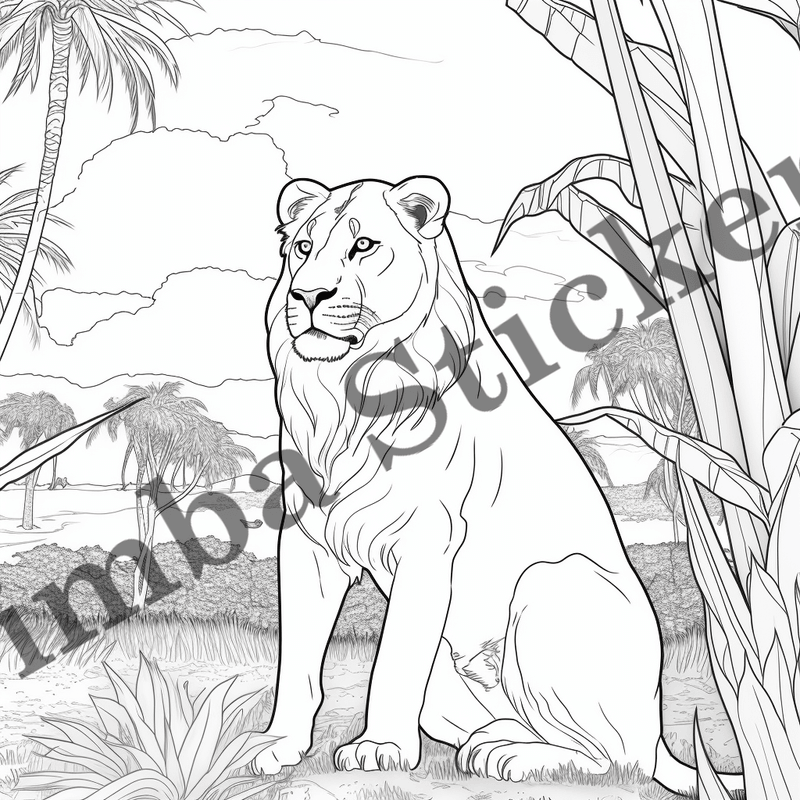 Colouring pages, Bundle of lions, 25 images