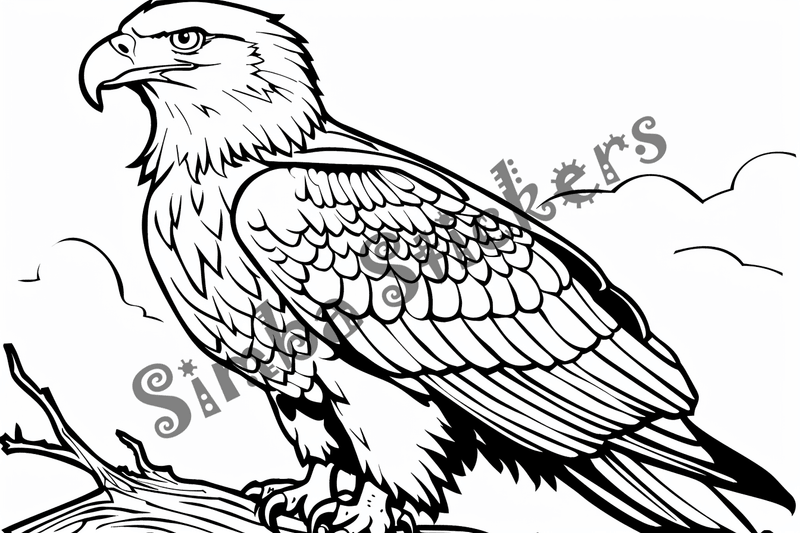 Colouring pages, bundle of eagles 2, 25 images
