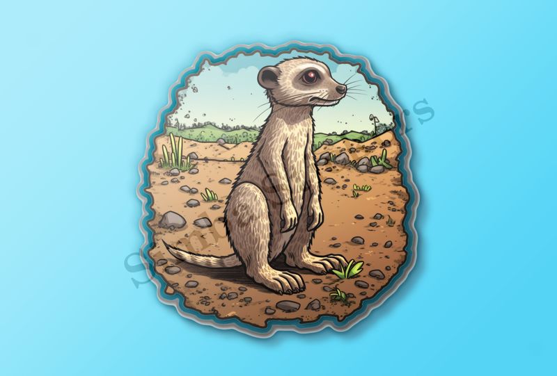 Meerkat standing on dry soil