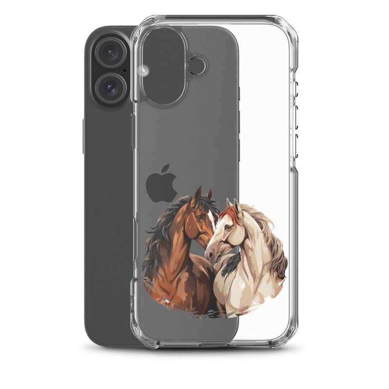 Clear Case for iPhone, Horses nose-to-nose, jbgjpy