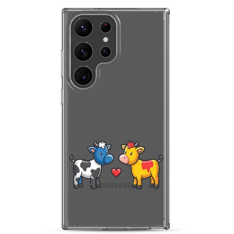 Clear Case for Samsung, Cattle, bull and cow in love, both colourful, zbyzzs