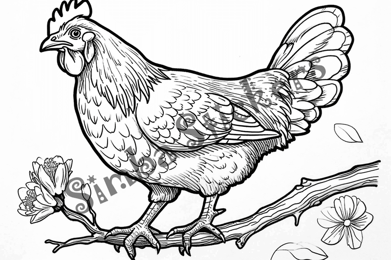 Colouring pages, bundle of chicken, 10 images