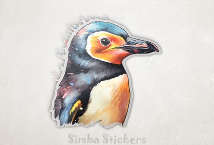 Penguin from the side, watercolour, wskjam
