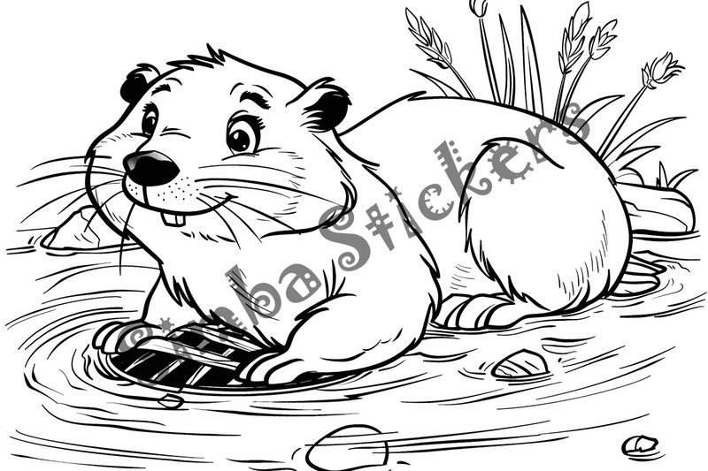 Colouring pages, bundle of beavers, 50 images
