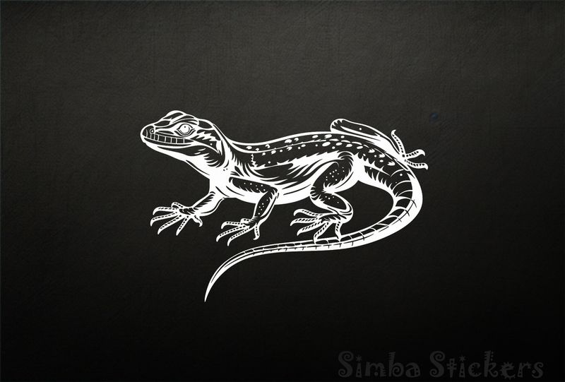 Cheeky lizard getting ready to spring, outline art