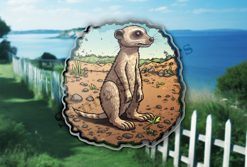 Meerkat standing on dry soil