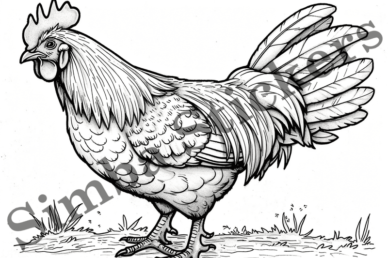 Colouring pages, Bundle of chicken, 10 images