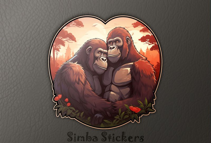 Gorillas in loving embrace, utnbj9