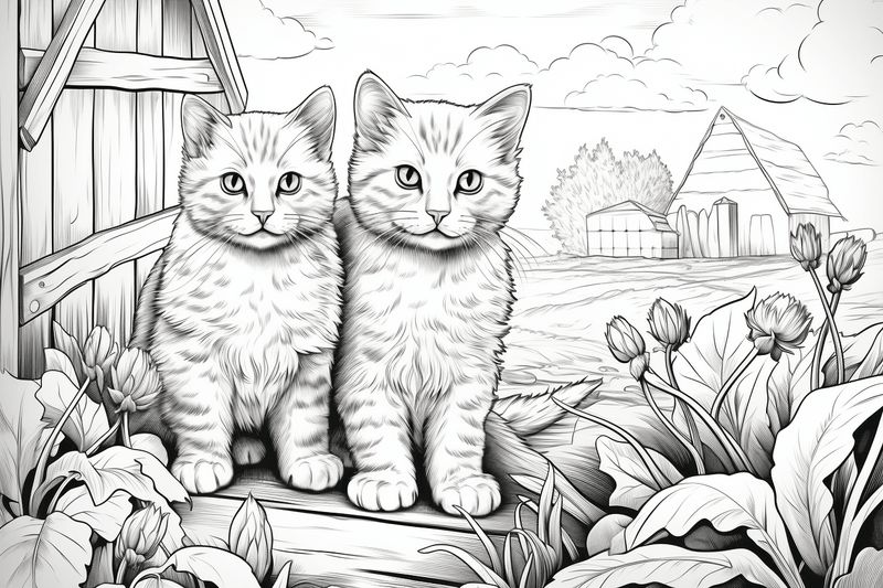 Colouring pages, Bundle of cats, 25 images