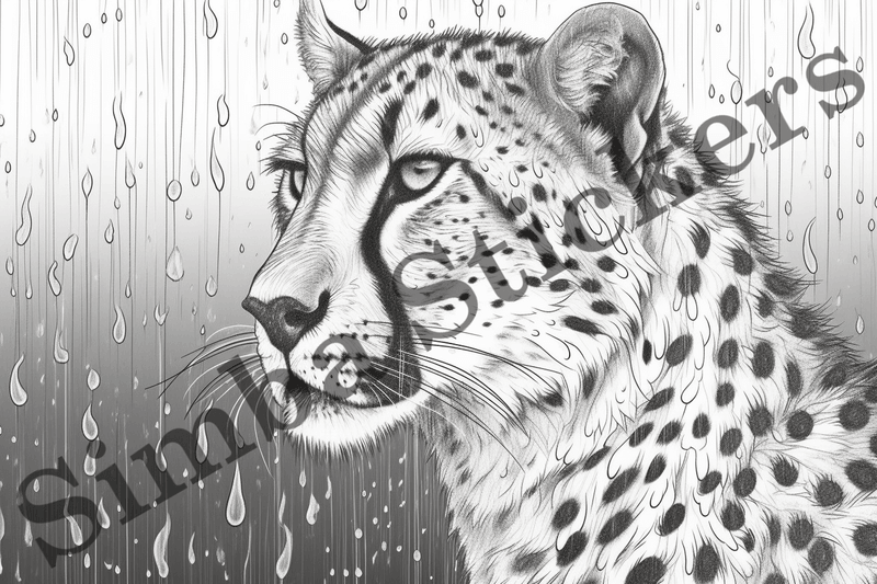 Colouring pages, Bundle of cheetahs, 10 images