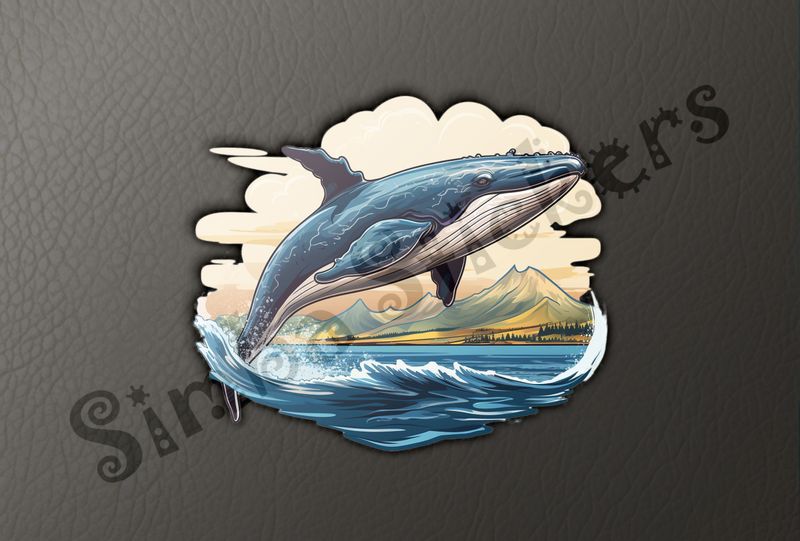Whale leaping out of water