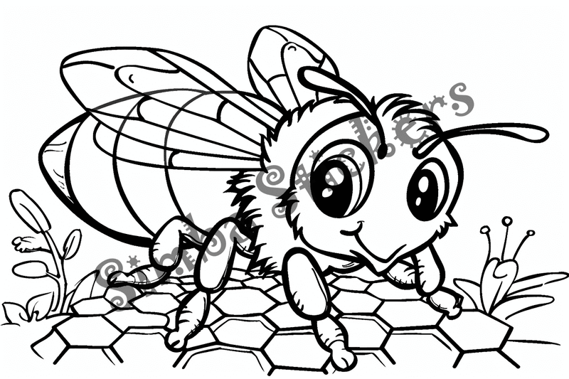Colouring pages, bundle of bees, 25 images