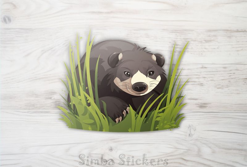 Honey Badger in the grass, 3tpczp