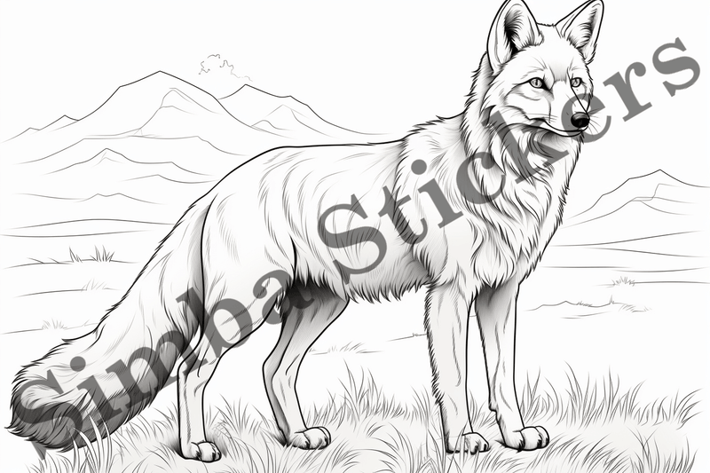 Colouring pages, Bundle of foxes, 25 images