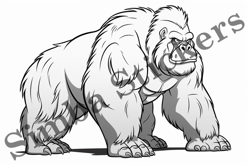 Colouring pages, bundle of gorillas, 25 images