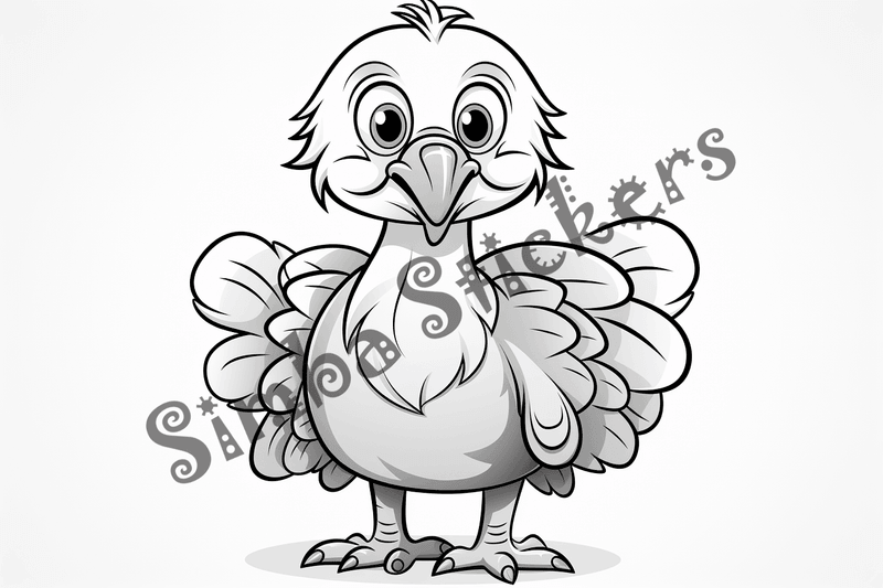 Colouring pages, bundle of turkeys, 50 images