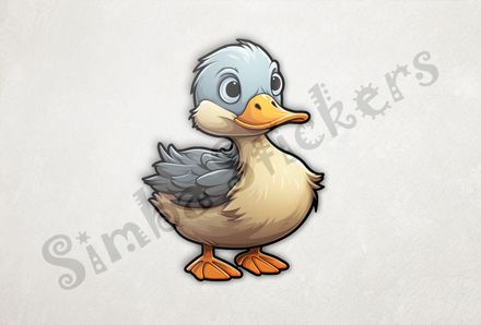 Cute duckling standing