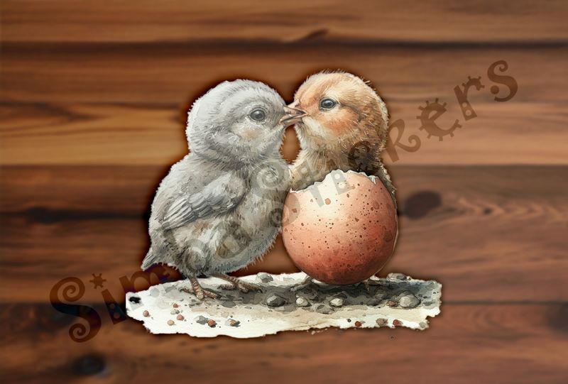 Chicks beak-to-beak, love at first sight