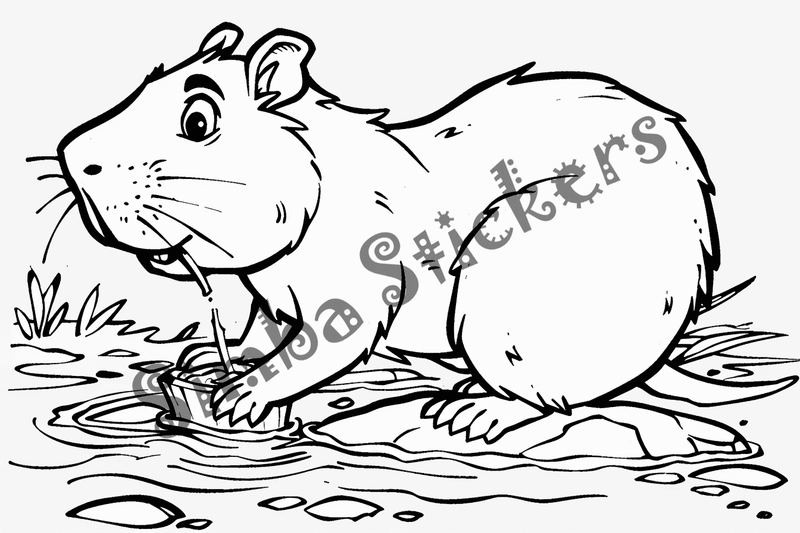 Colouring pages, bundle of capybaras, 50 images, pack 2