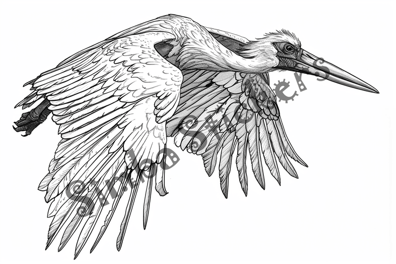 Colouring pages, bundle of marabou storks 2, 25 images